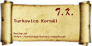 Turkovics Kornél névjegykártya
