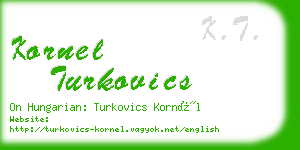 kornel turkovics business card